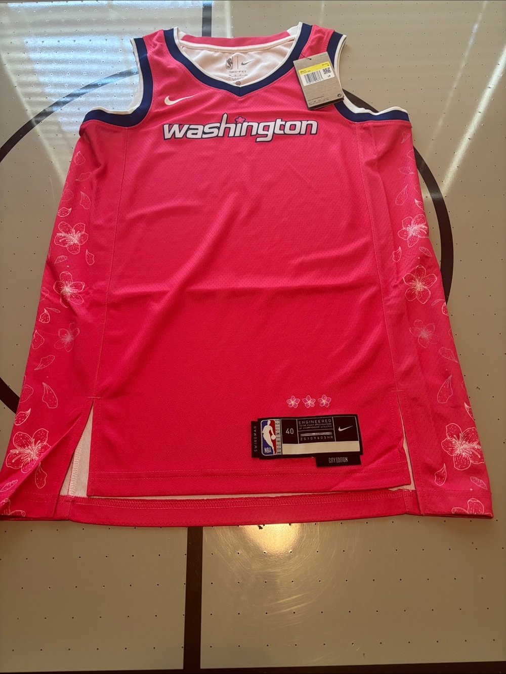 Nike Washington Bright Pink Floral Basketball Jersey